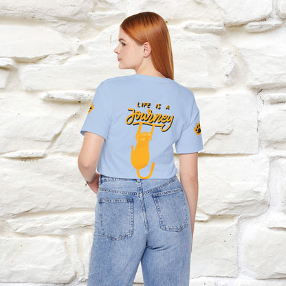 "Life Is A Journey'' Cat T-Shirt | Front & Back Design | Nunu&Miao Studio - Nunu&Miao Studio