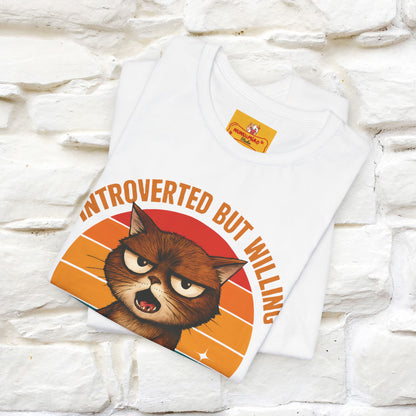 "Introverted But Willing To Discuss Cats" Antisocial Cat T-shirt |Nunu&Miao Studio - Nunu&Miao Studio