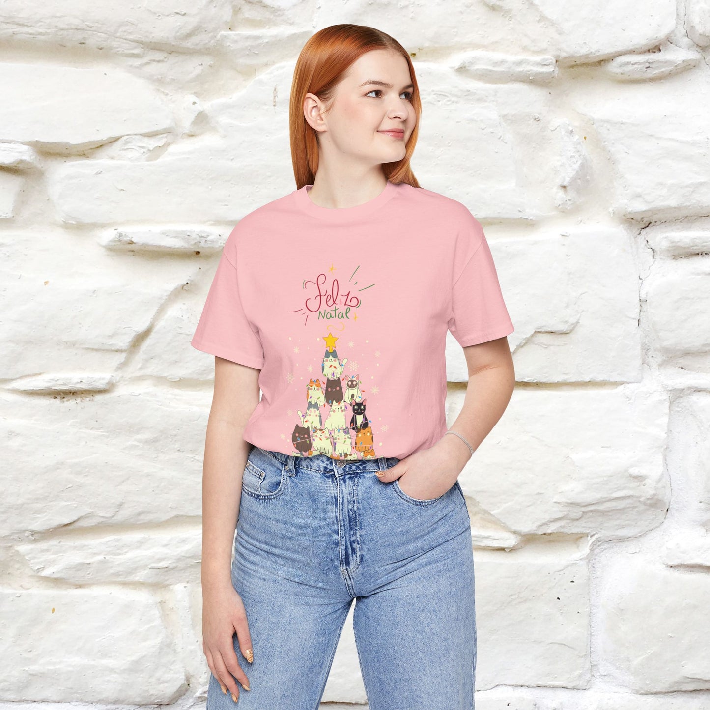 "Feliz Natal" Cat T-shirt|Nunu&Miao Studio - Nunu&Miao Studio