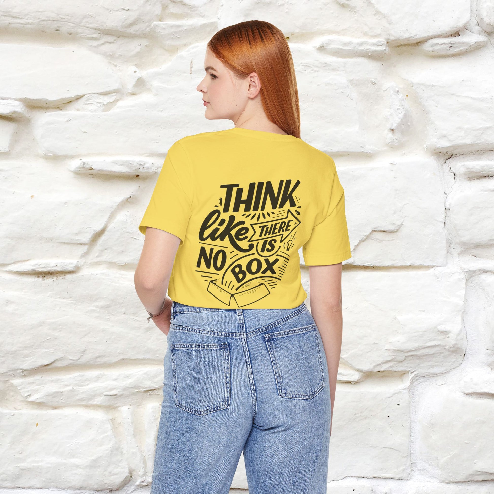 "Think Like There Is No Box" Cat T-Shirt| Front & Back Design | Nunu&Miao Studio - Nunu&Miao Studio