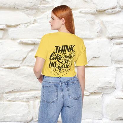 "Think Like There Is No Box" Cat T-Shirt| Front & Back Design | Nunu&Miao Studio - Nunu&Miao Studio