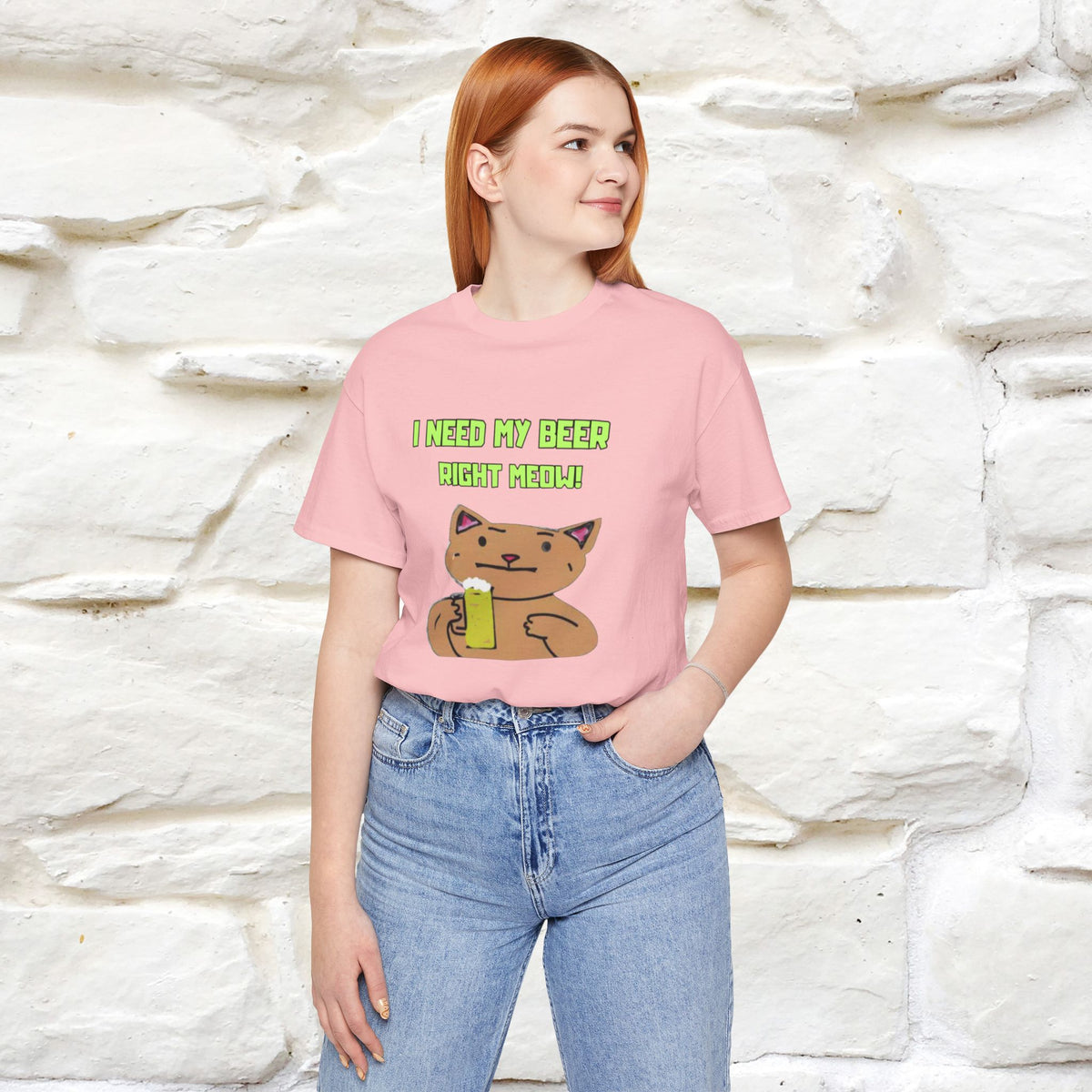 "I Need My Beer Right Meow!" Cat  T-shirt |Nunu&Miao Studio