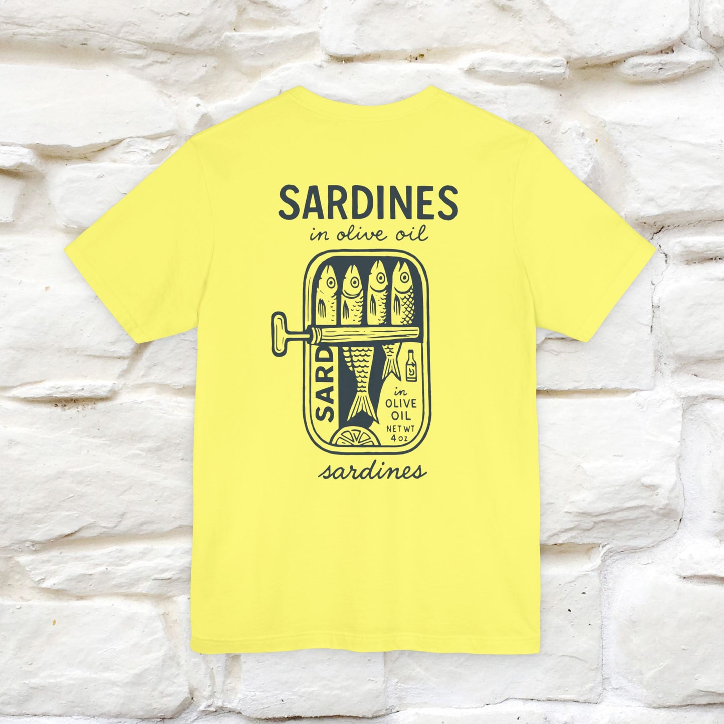 "Sardines In Olive Oil" Cute T-shirt | Front & Back Design|Nunu&Miao Studio - Nunu&Miao Studio