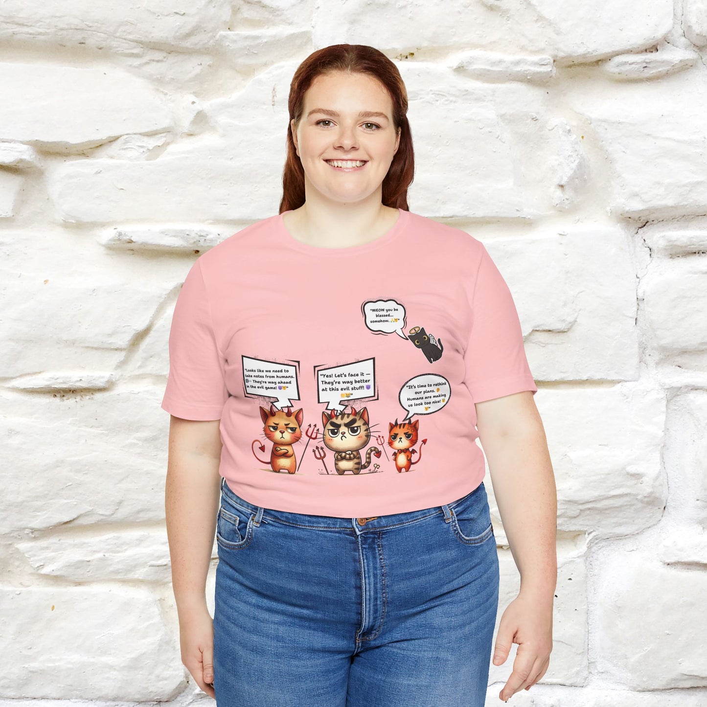 "Humans Are Way Ahead In The Evil Game! 😈😼" Cat  T-shirt |Nunu&Miao Studio - Nunu&Miao Studio