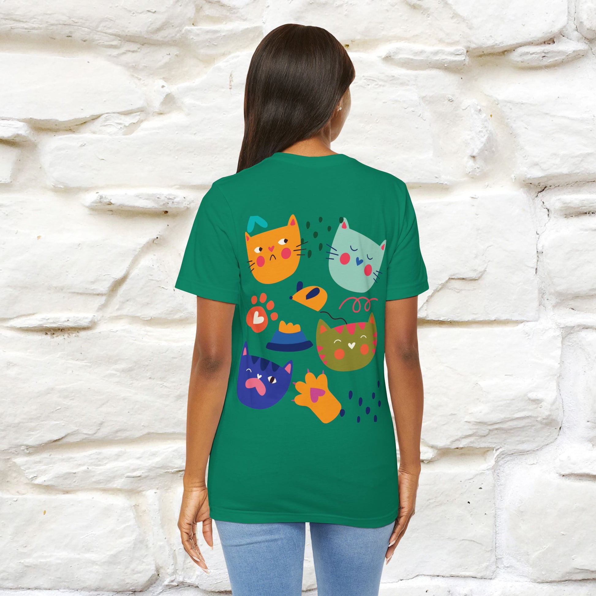 ''The Power Of Meow'' Cat T-Shirt Front and Back Design | Nunu&Miao Studio - Nunu&Miao Studio