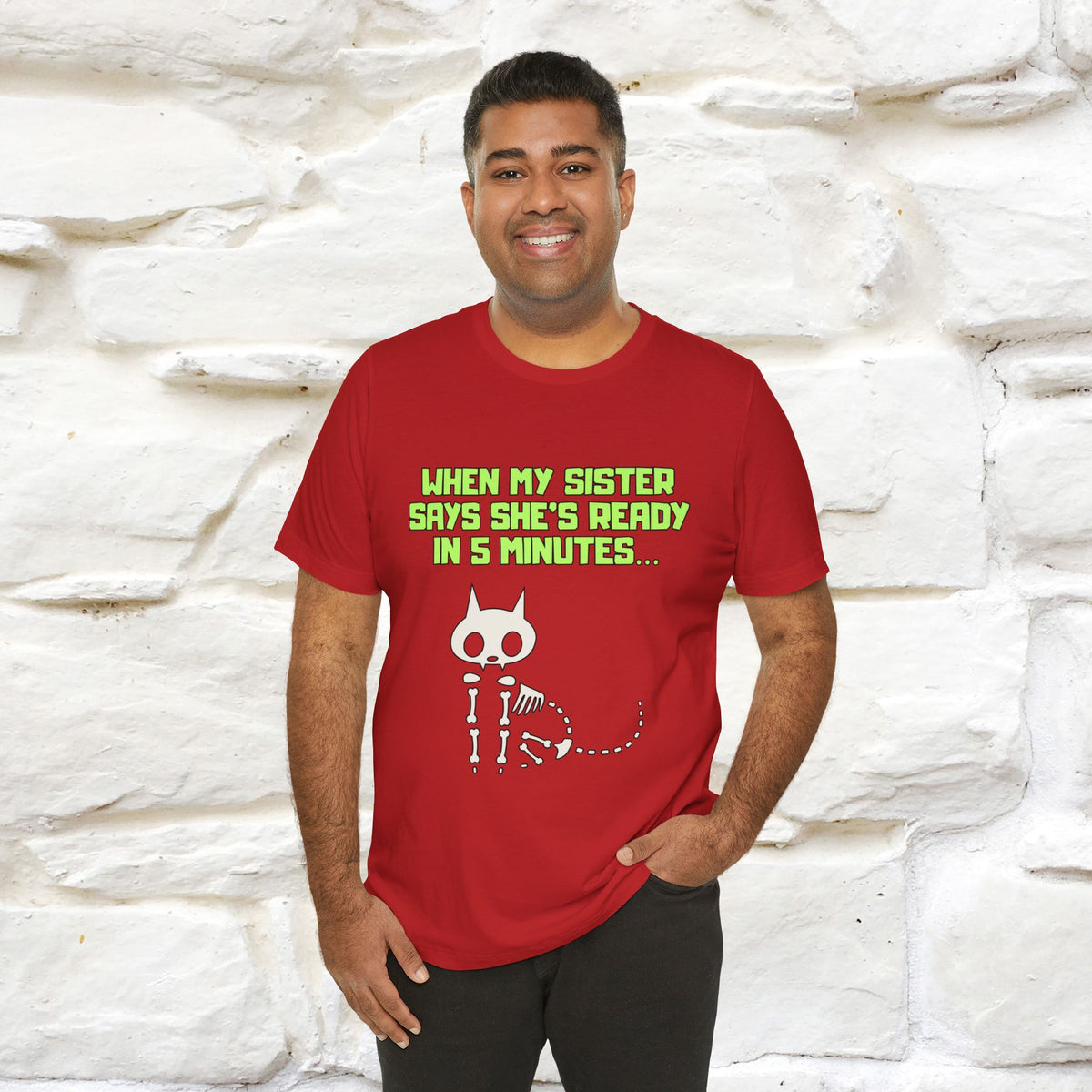“When my sister says she’s ready in 5 minutes…” | Cat T-Shirt | Nunu&Miao Studio
