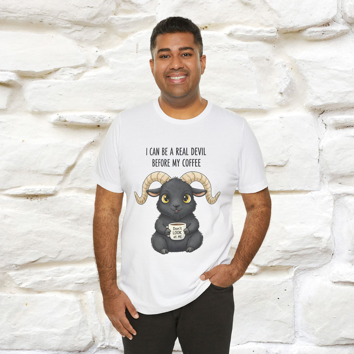 "I Can Be a Real Devil Before My Coffe" Funny T-shirt |Nunu&Miao Studio