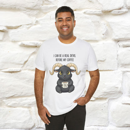 "I Can Be a Real Devil Before My Coffe" Funny T-shirt |Nunu&Miao Studio