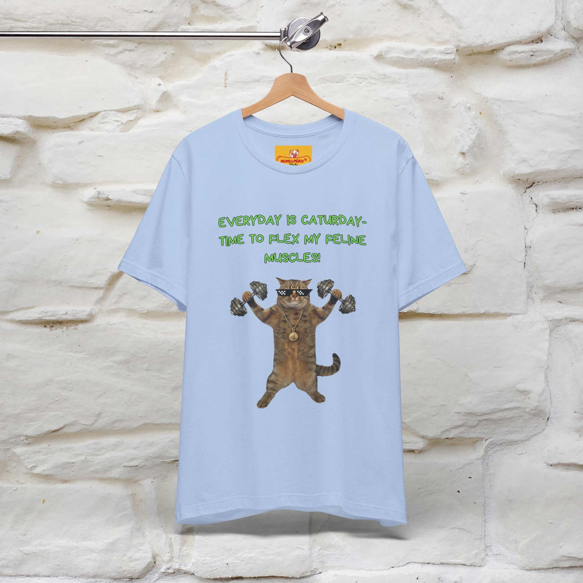 "Everyday Is Caturday – Flex My Feline Muscle"| Funny Cat T-Shirt  |Nunu&Miao Sudio - Nunu&Miao Studio