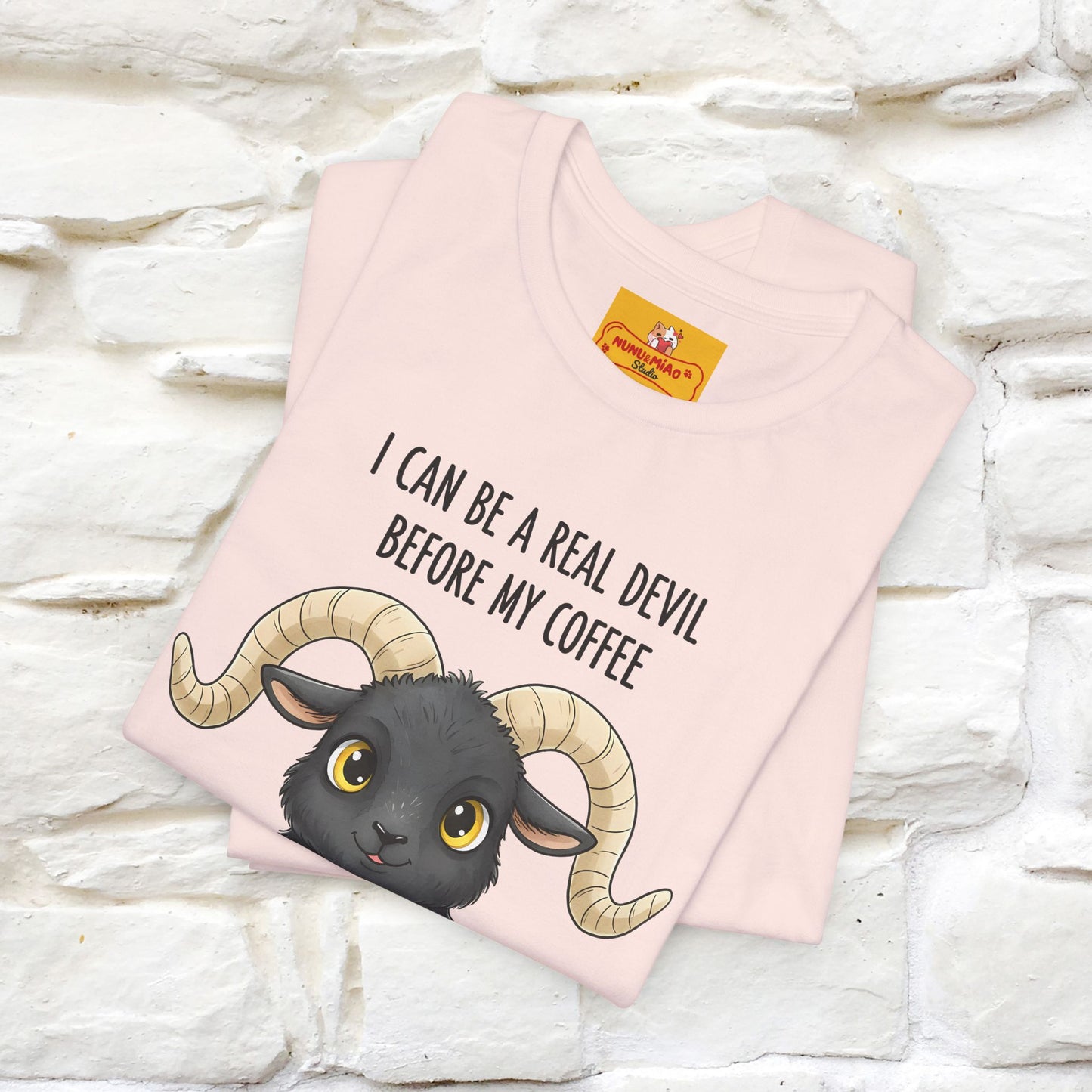 "I Can Be a Real Devil Before My Coffe" Funny T-shirt |Nunu&Miao Studio - Nunu&Miao Studio