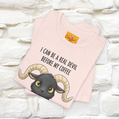 "I Can Be a Real Devil Before My Coffe" Funny T-shirt |Nunu&Miao Studio - Nunu&Miao Studio