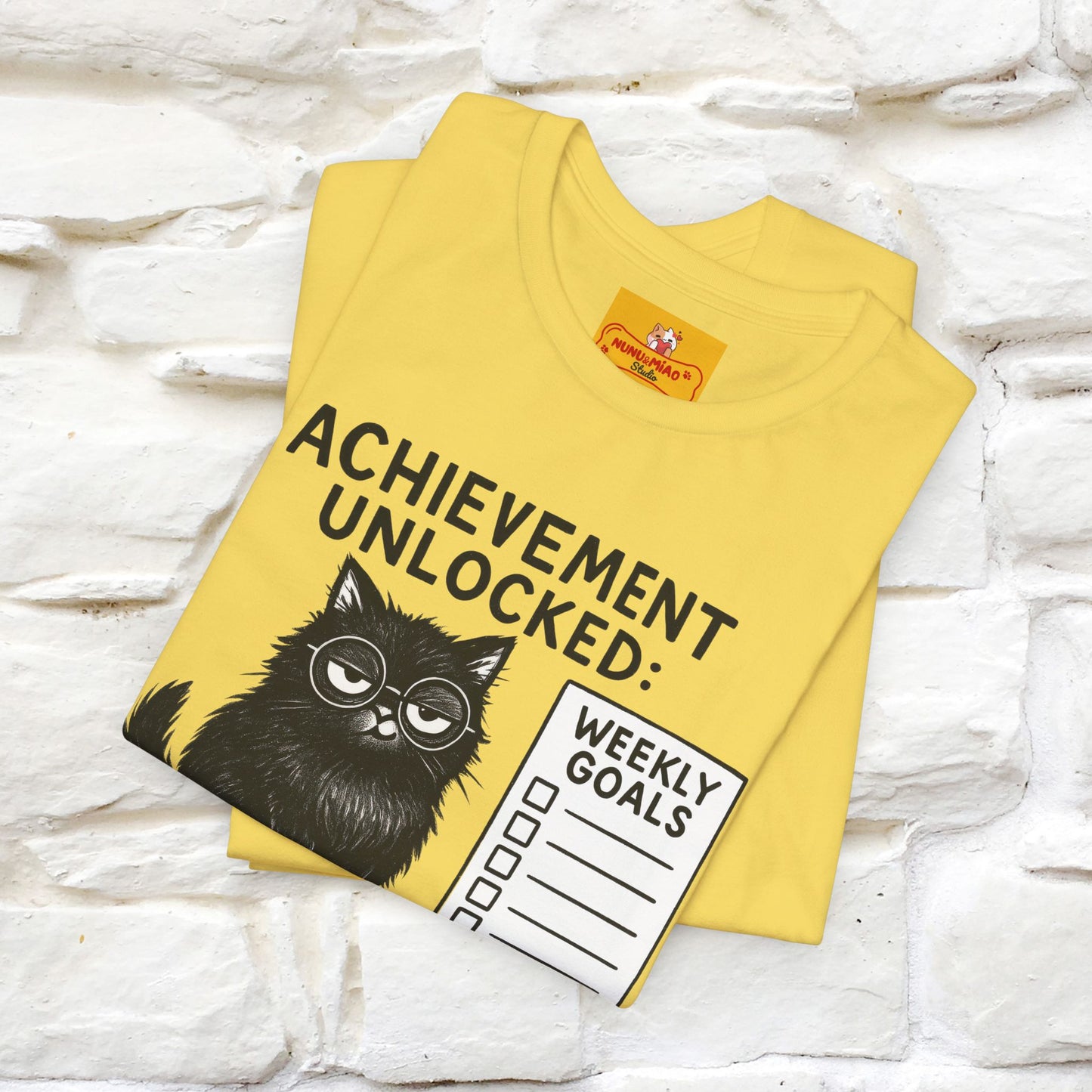 "Achievement Unlocked Bare Minimum." |Cat T-Shirt | Nunu&Miao Studio - Nunu&Miao Studio
