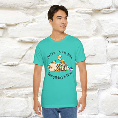"This Is Fine" |Funny Cat T-Shirt | Nunu&Miao Studio