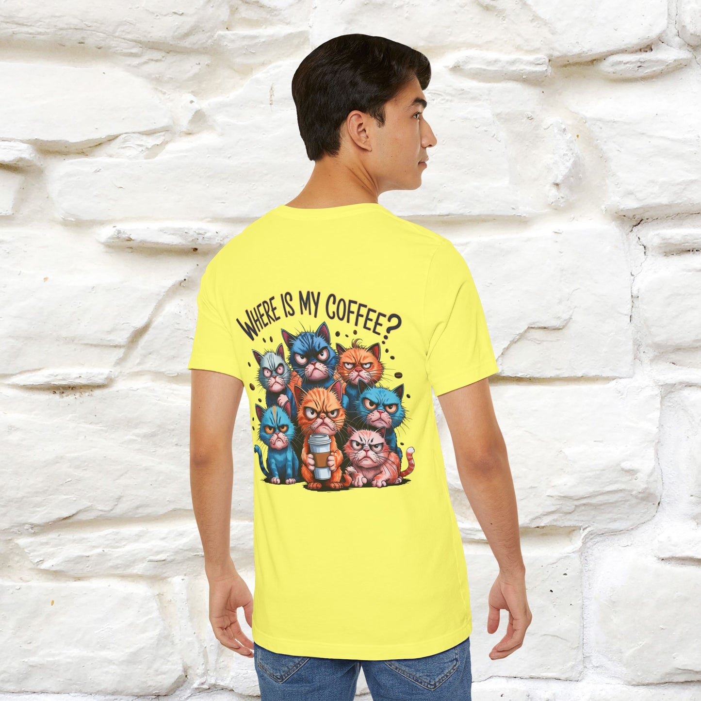 "Where Is My Coffe?" Cat T-Shirt | Front & Back Design | Nunu&Miao Studio