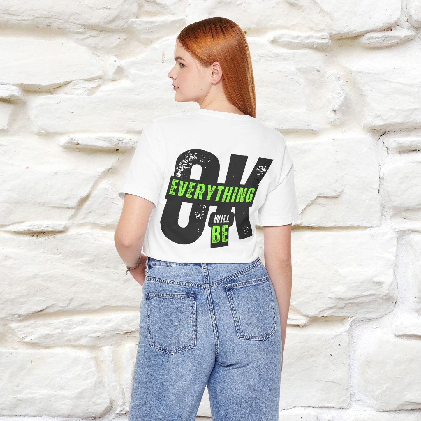 ''Everything Will Be Ok '' Cat T-Shirt Front and Back Design | Nunu&Miao Studio - Nunu&Miao Studio