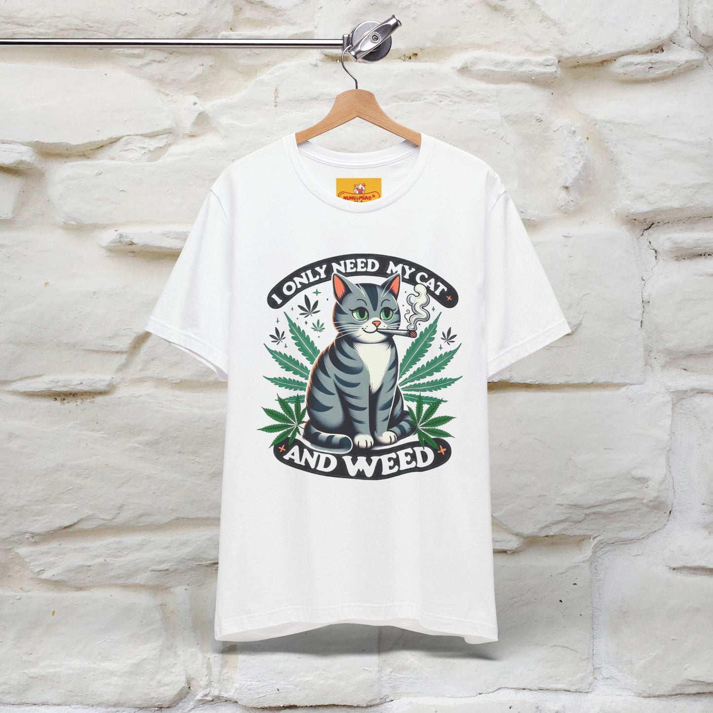 ''I Only Need My Cat and Weed'' Funny T-Shirt | Nunu&Miao Studio - Nunu&Miao Studio