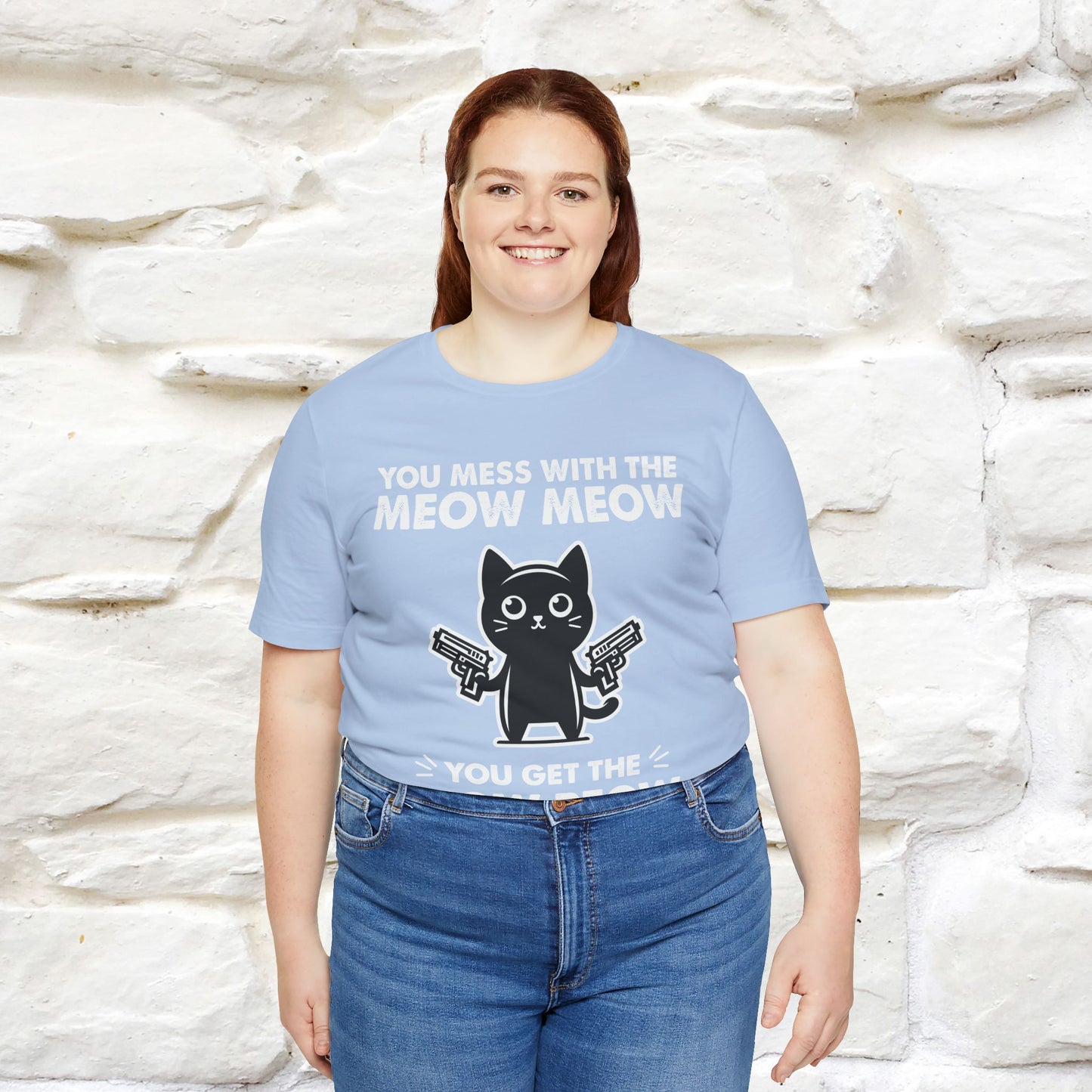 "You Mess With The Meow Meow, You Get The Peow Peow" Cat T-shirt |Nunu&Miao Studio - Nunu&Miao Studio