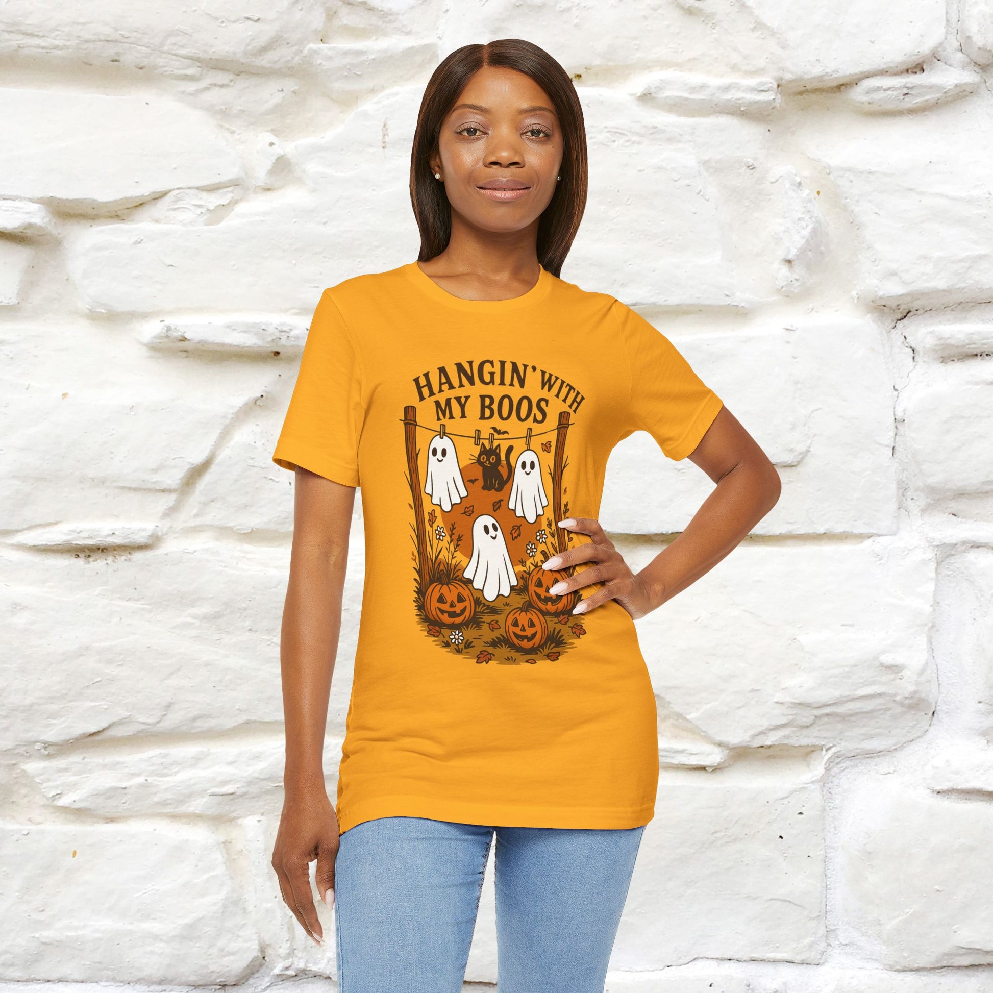 "Hanging With My Boos" Halloween Cat T-shirt |Nunu&Miao Studio - Nunu&Miao Studio