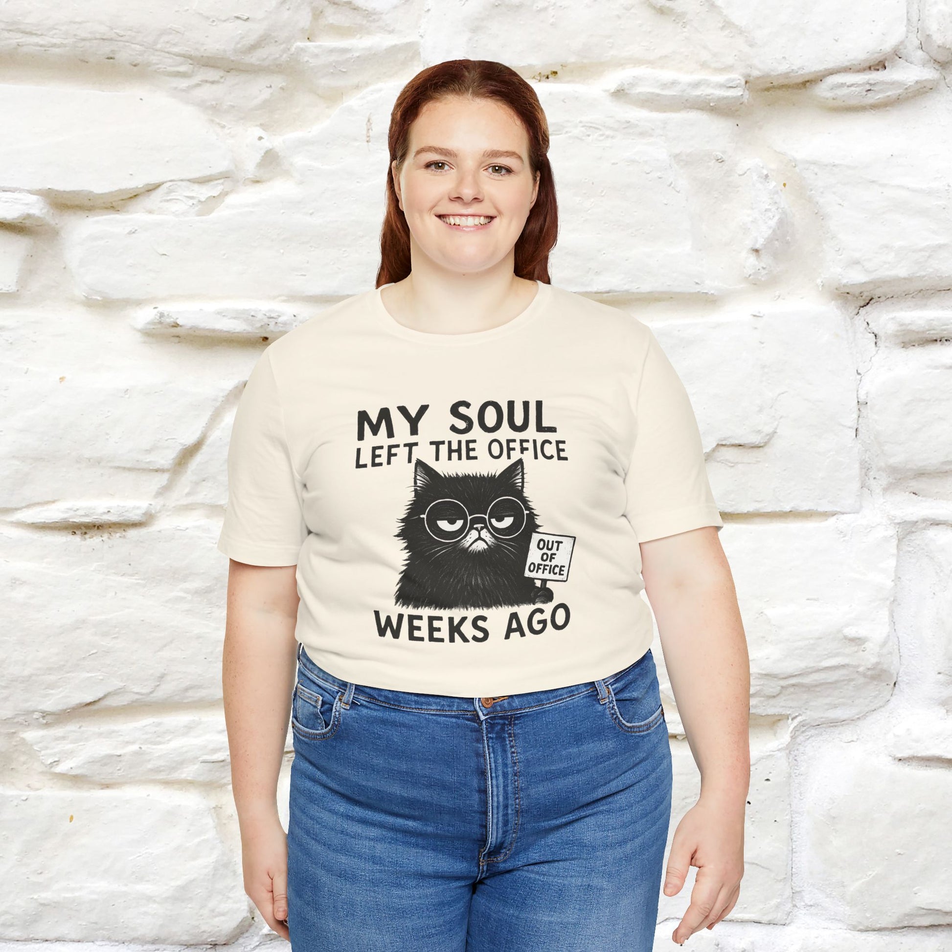 "My Soul Left The Office..." |Funny Cat T-Shirt | Nunu&Miao Studio - Nunu&Miao Studio