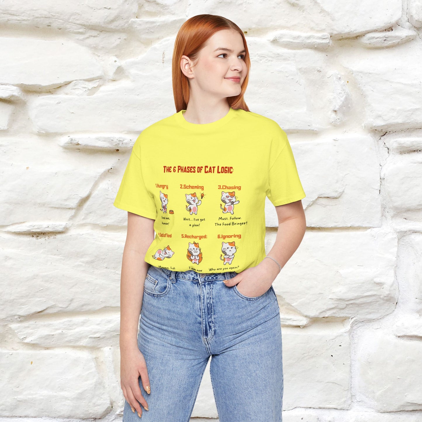 "The 6 Phases of Cat Logic" Hilarious Cat T-Shirt  | Nunu&Miao Studio - Nunu&Miao Studio