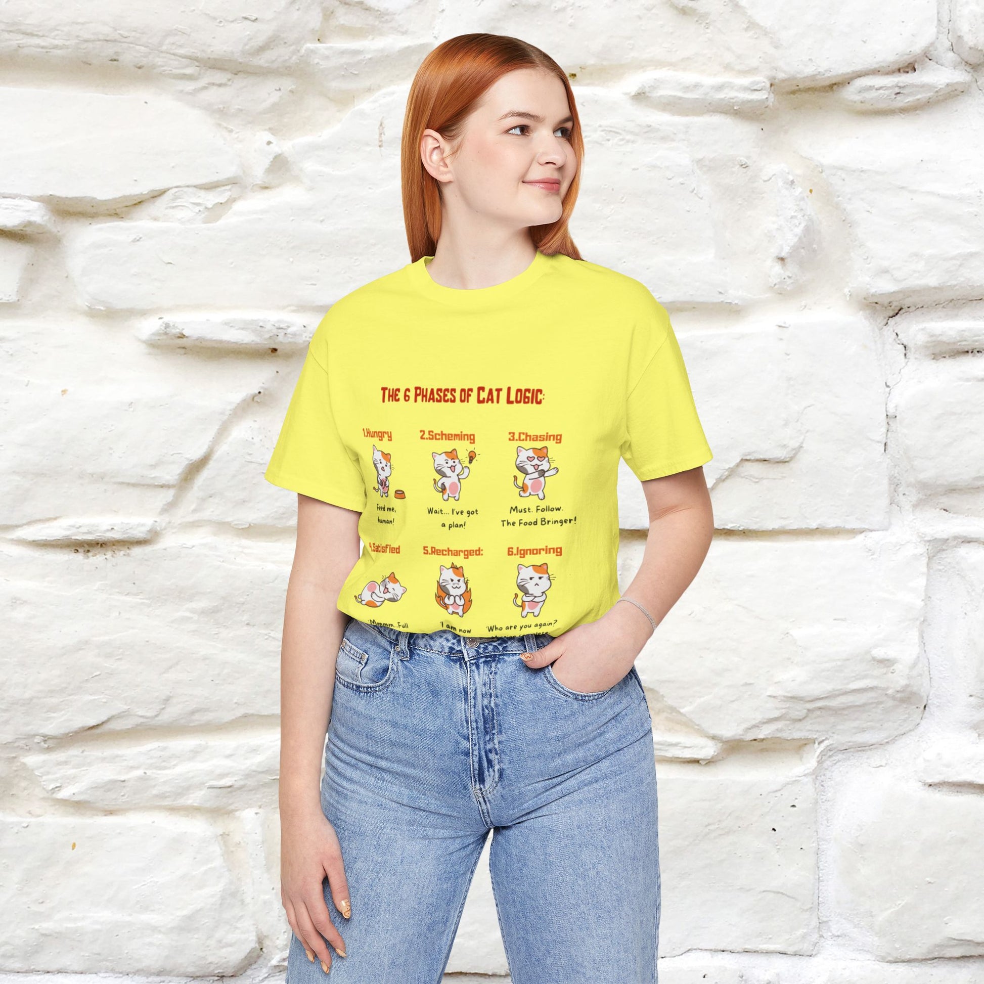 "The 6 Phases of Cat Logic" Hilarious Cat T-Shirt  | Nunu&Miao Studio - Nunu&Miao Studio