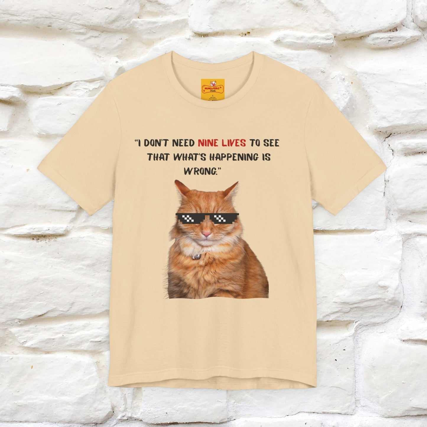 "“I don’t need nine lives....” " Cat T-shirt | Front & Back Design |Nunu&Miao Studio - Nunu&Miao Studio