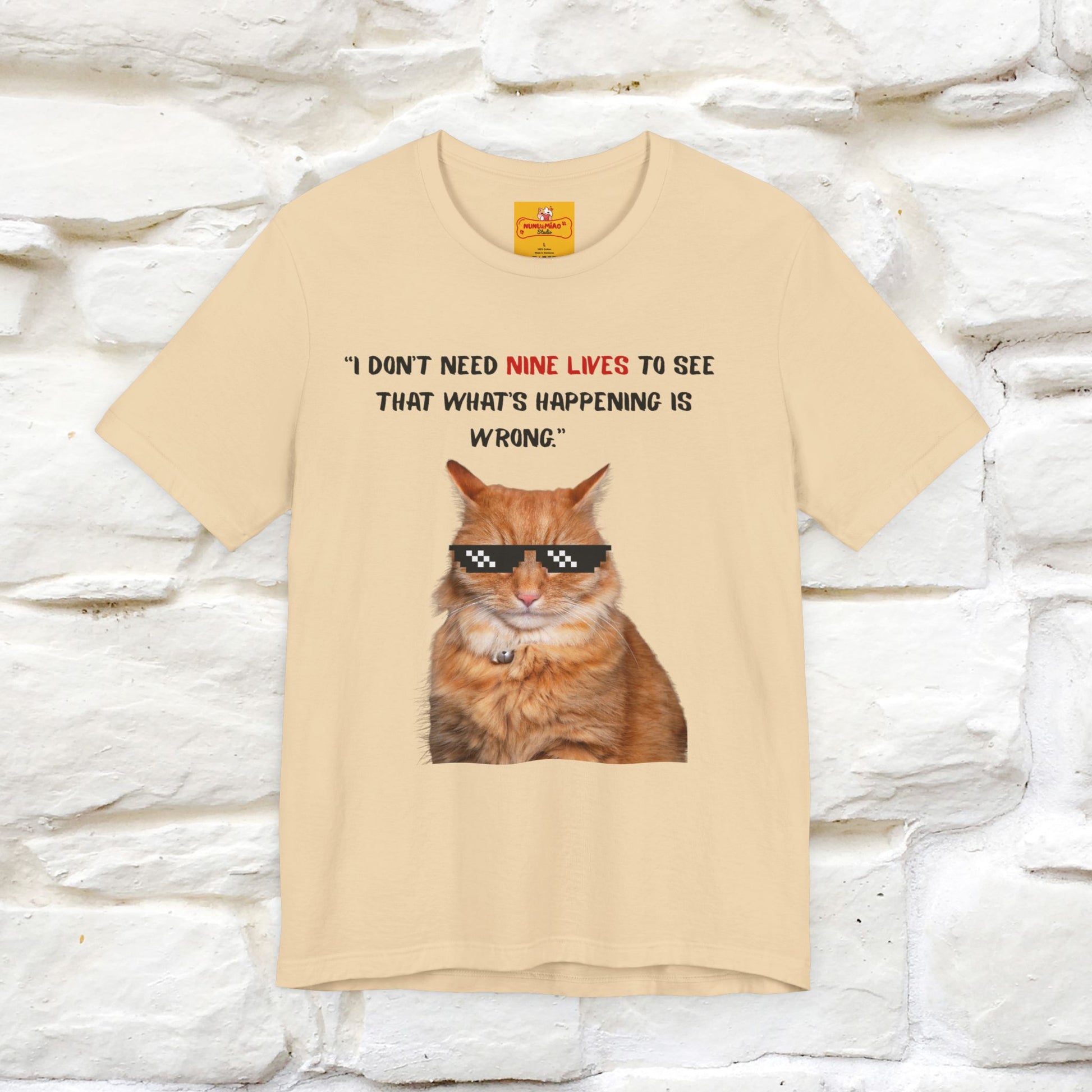 "“I don’t need nine lives....” " Cat T-shirt | Front & Back Design |Nunu&Miao Studio - Nunu&Miao Studio