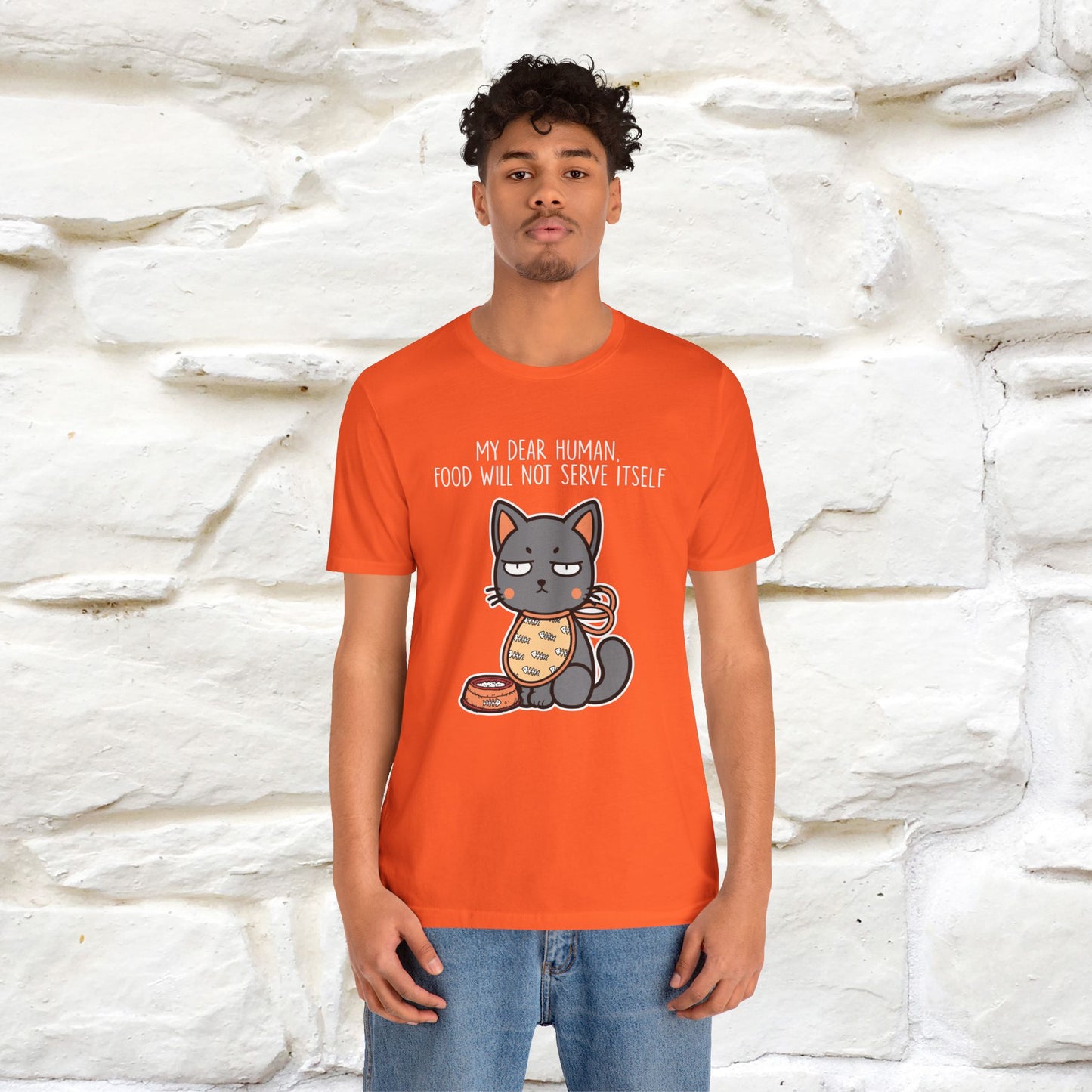 "Dear Human, Food Will Not Serve Itself" |Cat T-Shirt | Nunu&Miao Studio - Nunu&Miao Studio