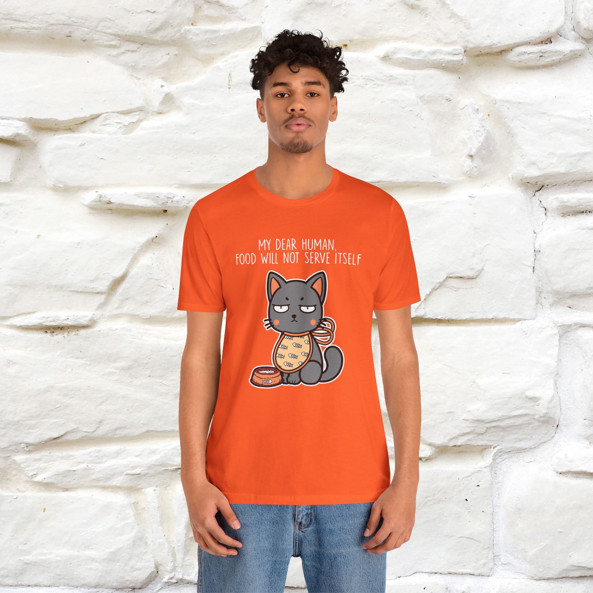 "Dear Human, Food Will Not Serve Itself" |Cat T-Shirt | Nunu&Miao Studio - Nunu&Miao Studio