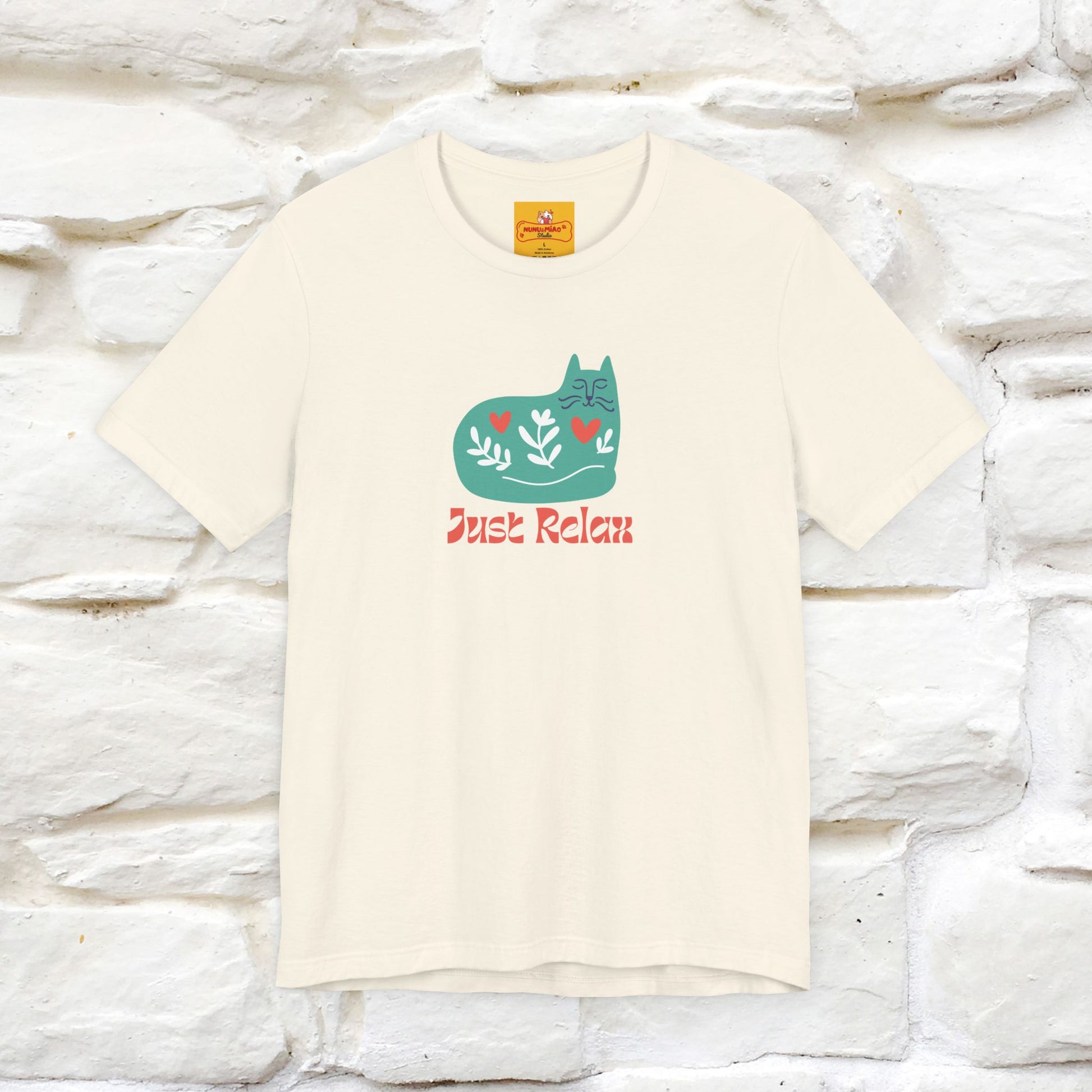 "Just Relax'' Cat T-Shirt Front and Back Design | Nunu&Miao Studio - Nunu&Miao Studio