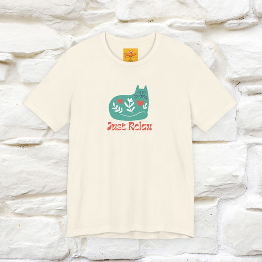 "Just Relax'' Cat T-Shirt Front and Back Design | Nunu&Miao Studio - Nunu&Miao Studio