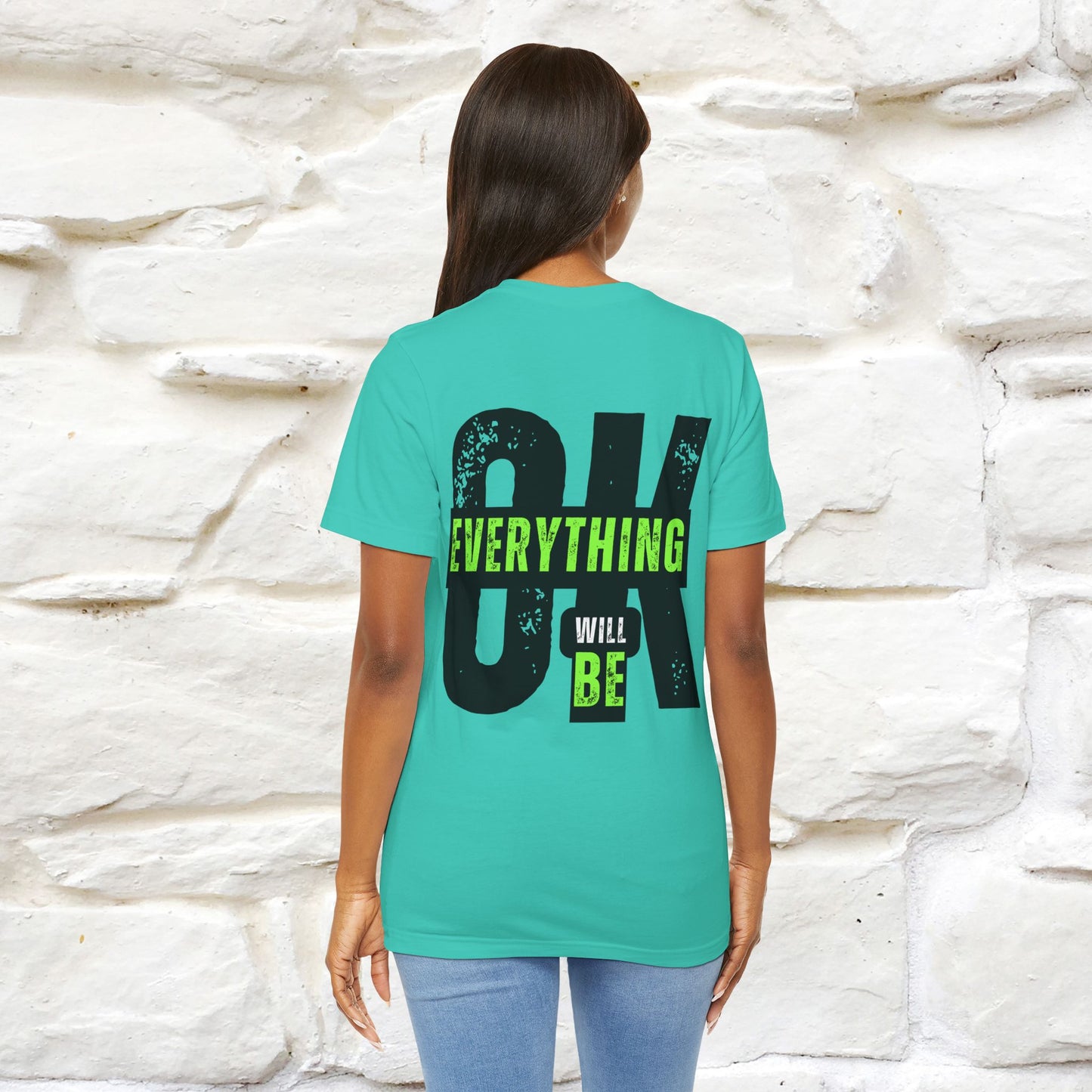 ''Everything Will Be Ok '' Cat T-Shirt Front and Back Design | Nunu&Miao Studio - Nunu&Miao Studio