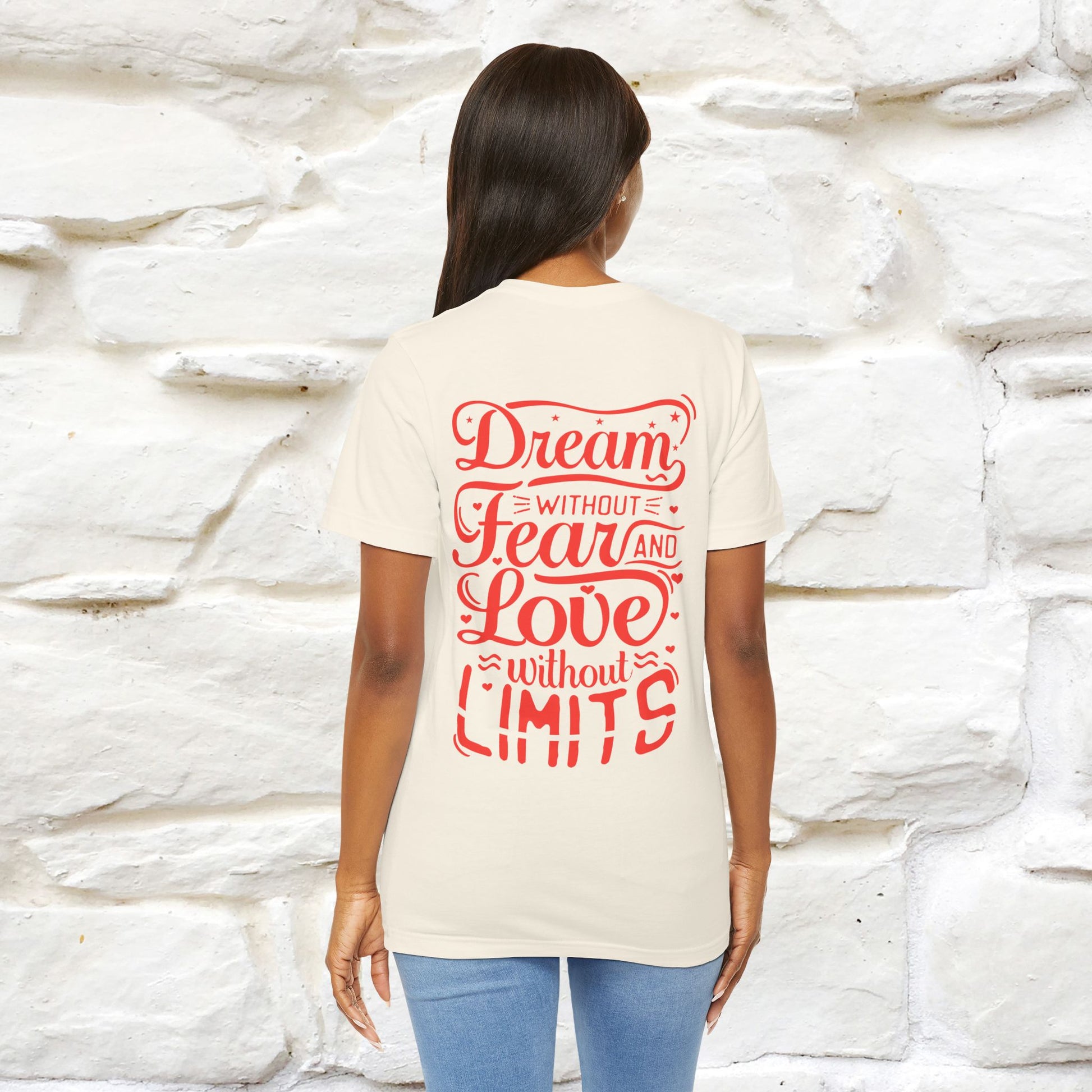 "Dream Without Fear And Love Without Limits'' Cat T-Shirt | Front & Back Design | Nunu&Miao Studio - Nunu&Miao Studio