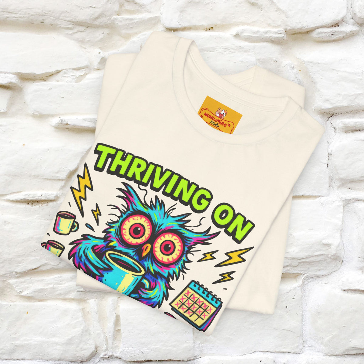 ''Thriving On Caffeine And Poor Choices''|  Sarcastic Cat T-Shirt | Nunu&Miao Studio