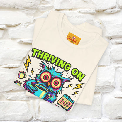 ''Thriving On Caffeine And Poor Choices''|  Sarcastic Cat T-Shirt | Nunu&Miao Studio
