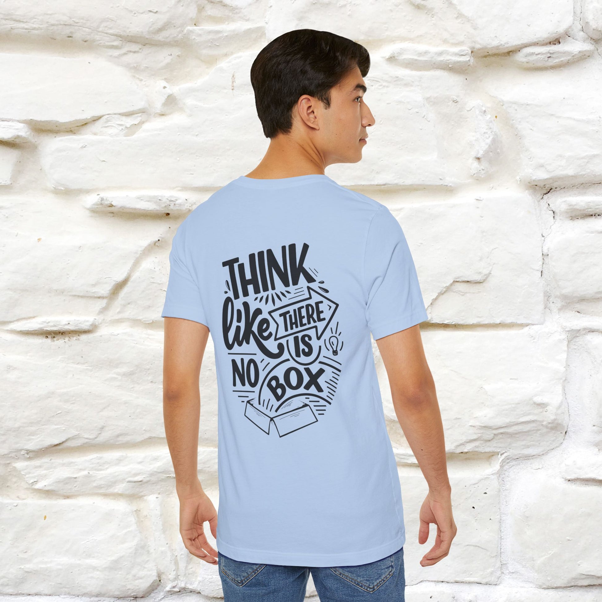 "Think Like There Is No Box" Cat T-Shirt| Front & Back Design | Nunu&Miao Studio - Nunu&Miao Studio
