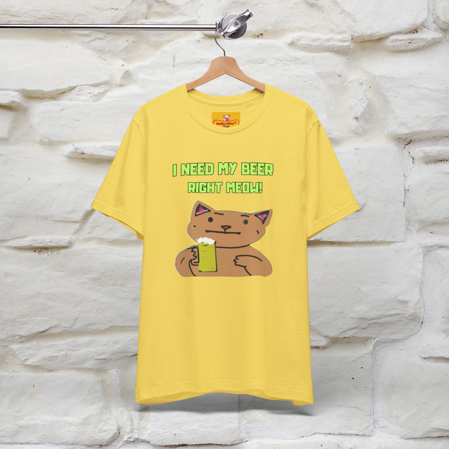 "I Need My Beer Right Meow!" Cat  T-shirt |Nunu&Miao Studio - Nunu&Miao Studio