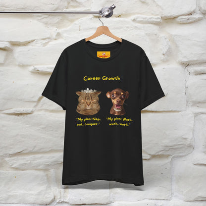 "Career Growth: Cat vs. Dog" | Cat T-Shirt | Nunu&Miao Studio - Nunu&Miao Studio