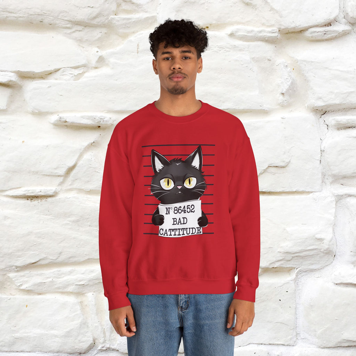 ''Bad Cattitude'' |Cat Sweatshirt | Nunu&Miao Studio