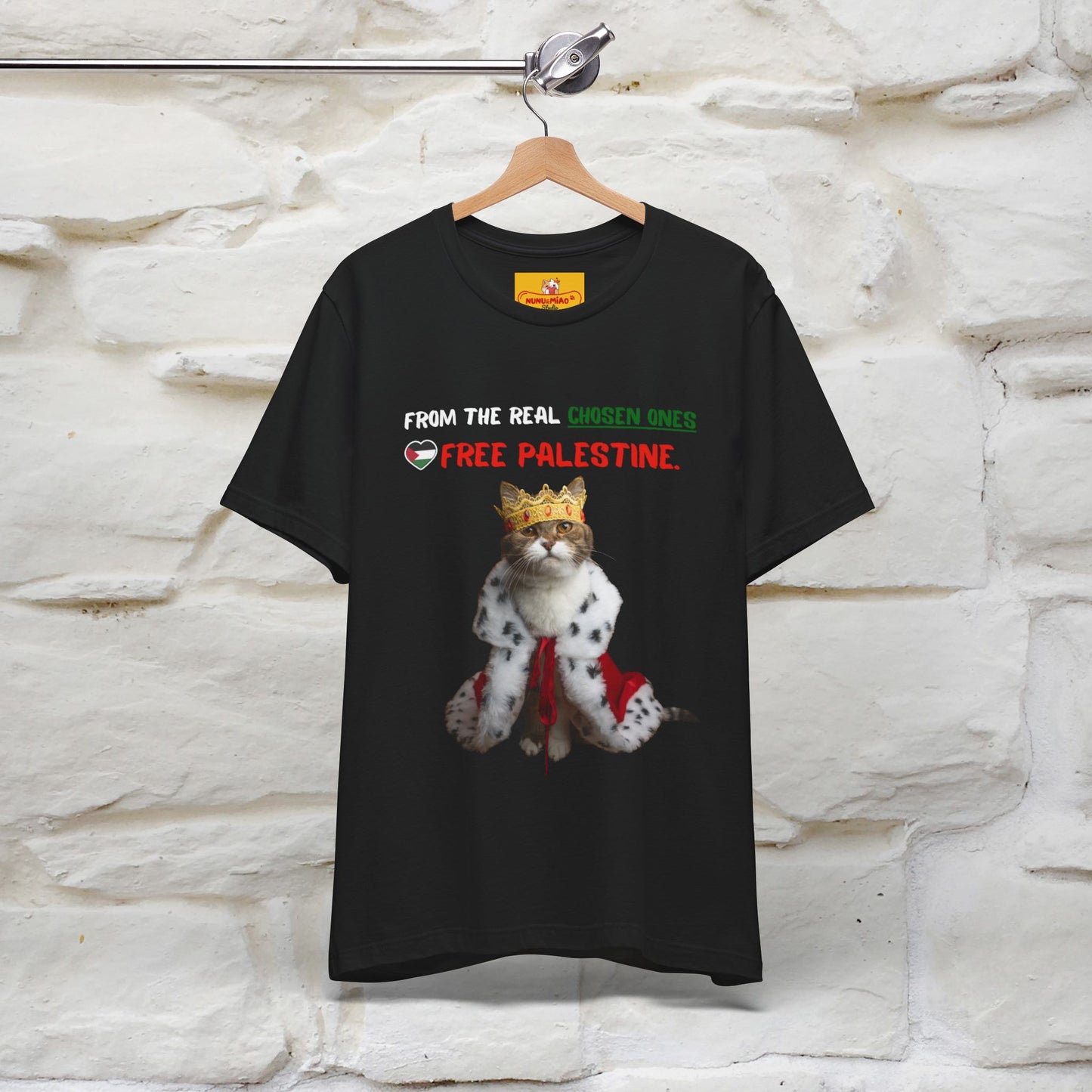 "From the real chosen ones  Free Palestine." Cat T-shirt |Nunu&Miao Studio - Nunu&Miao Studio