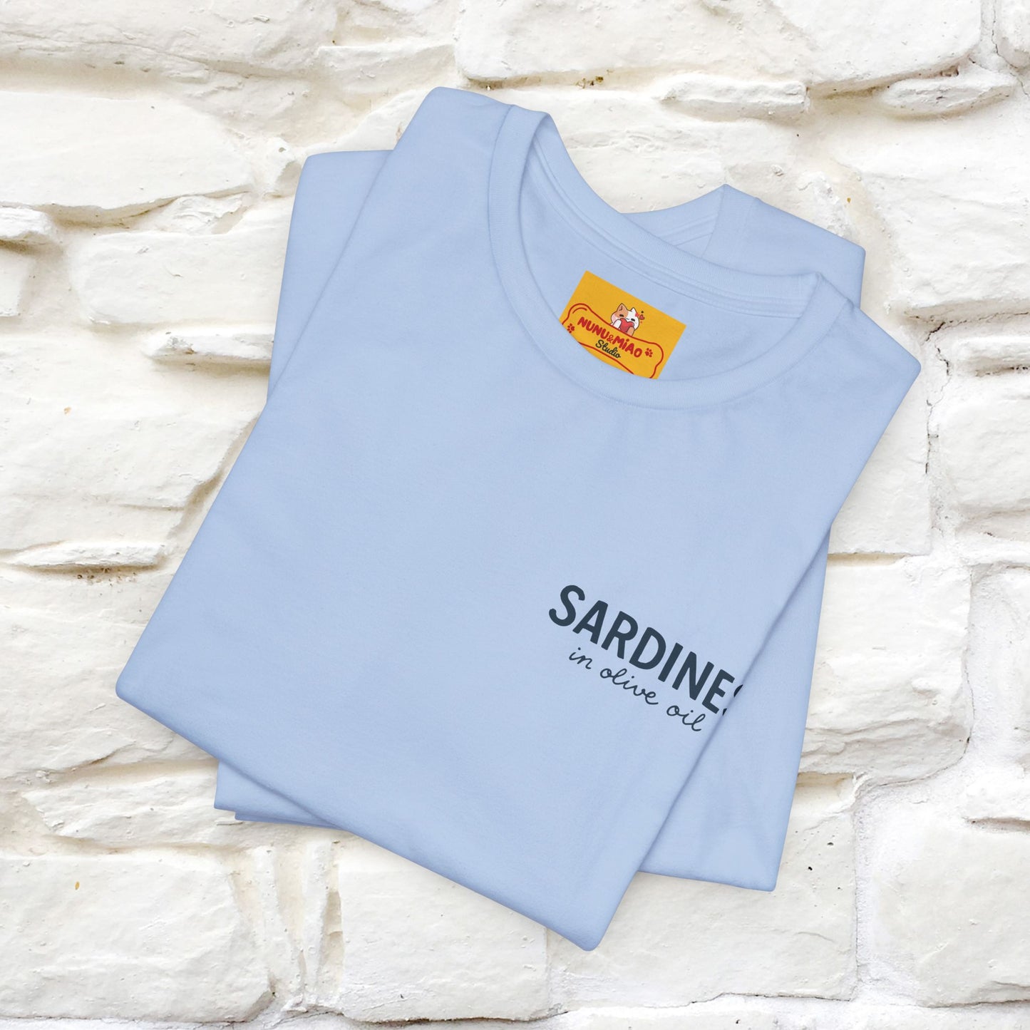 "Sardines In Olive Oil" Cute T-shirt | Front & Back Design|Nunu&Miao Studio - Nunu&Miao Studio