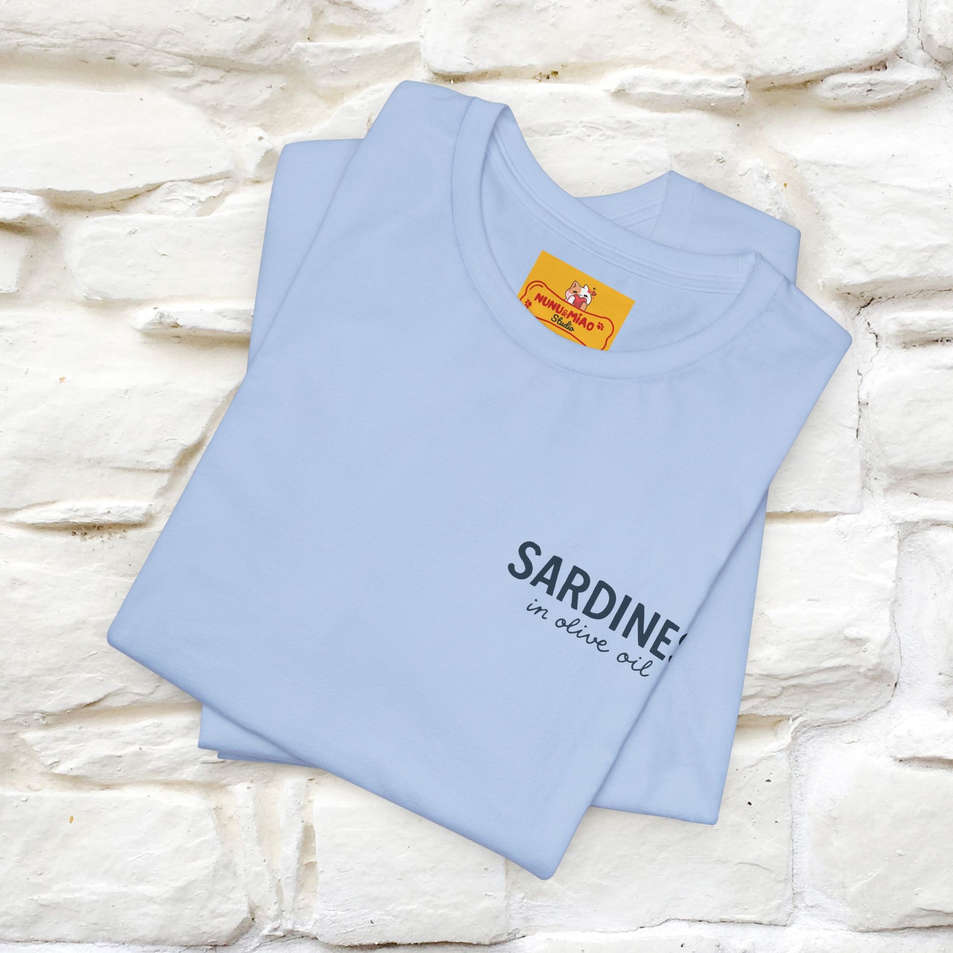 "Sardines In Olive Oil" Cute T-shirt | Front & Back Design|Nunu&Miao Studio - Nunu&Miao Studio