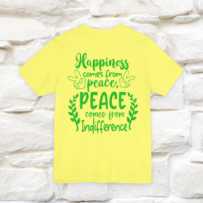 "Happiness Comes From Peace, Peace Comes From Indifference" Cat T-Shirt| Front & Back Design | Nunu&Miao Studio - Nunu&Miao Studio
