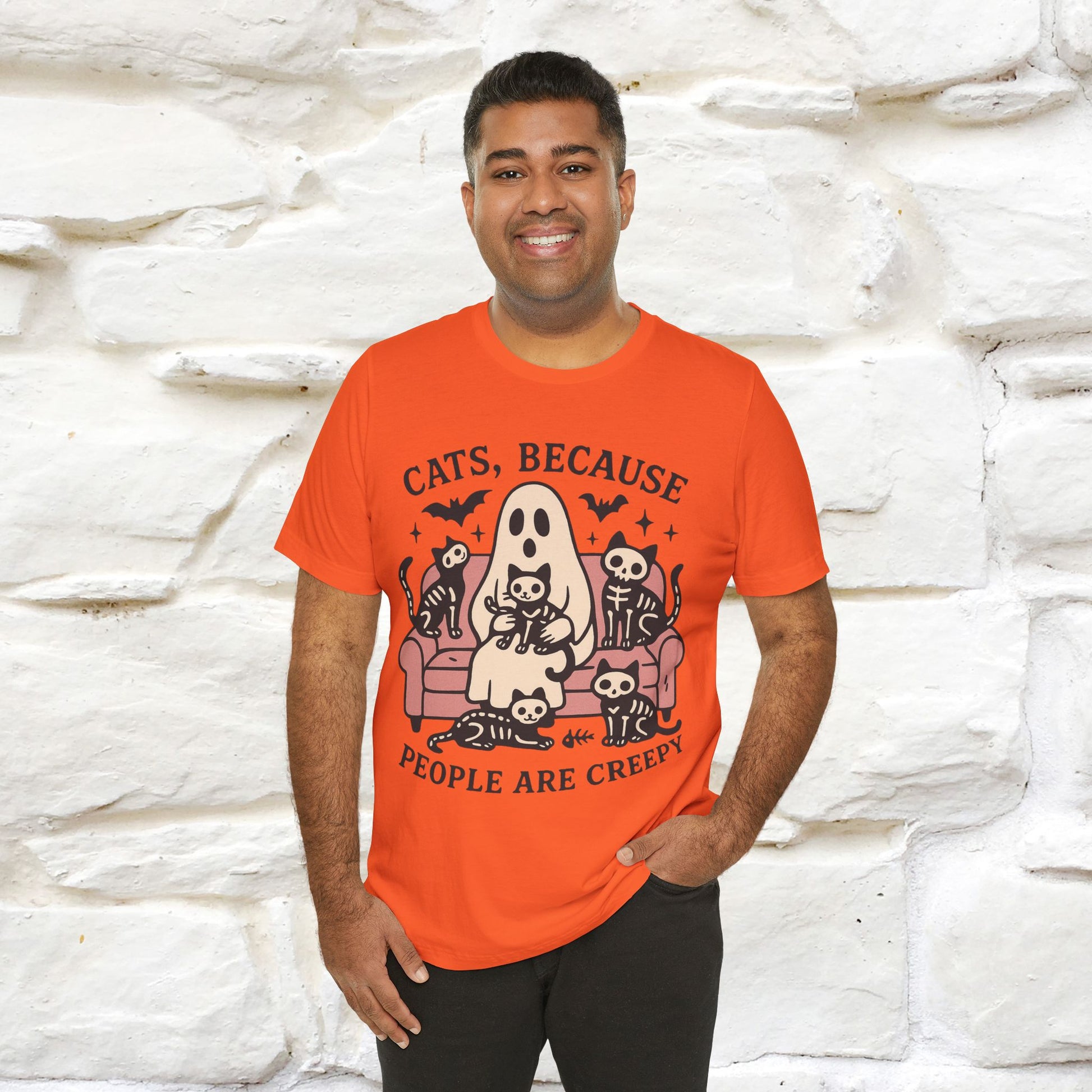 "Cat Because People Are Creepy" Halloween Cat T-shirt |Nunu&Miao Studio - Nunu&Miao Studio