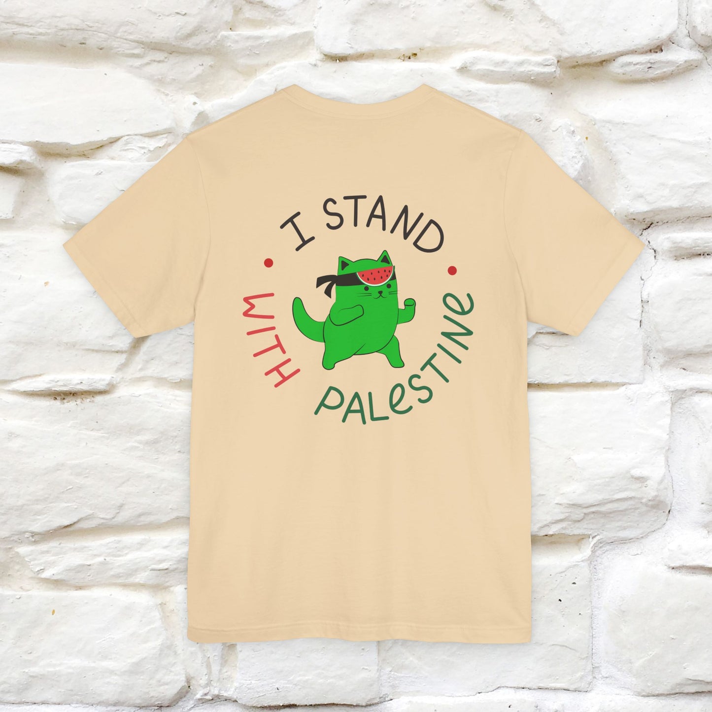 "I Love Palestine" Cat T-shirt | Front & Back Design |Nunu&Miao Studio - Nunu&Miao Studio