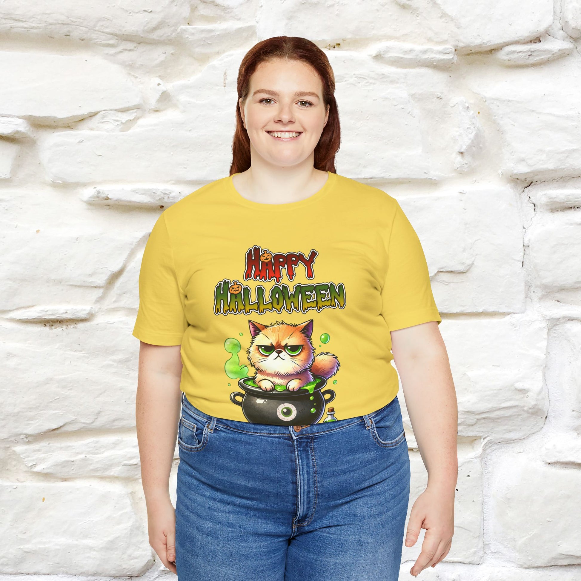 "Angry Cat Happy Halloween" Cat  T-shirt |Nunu&Miao Studio - Nunu&Miao Studio