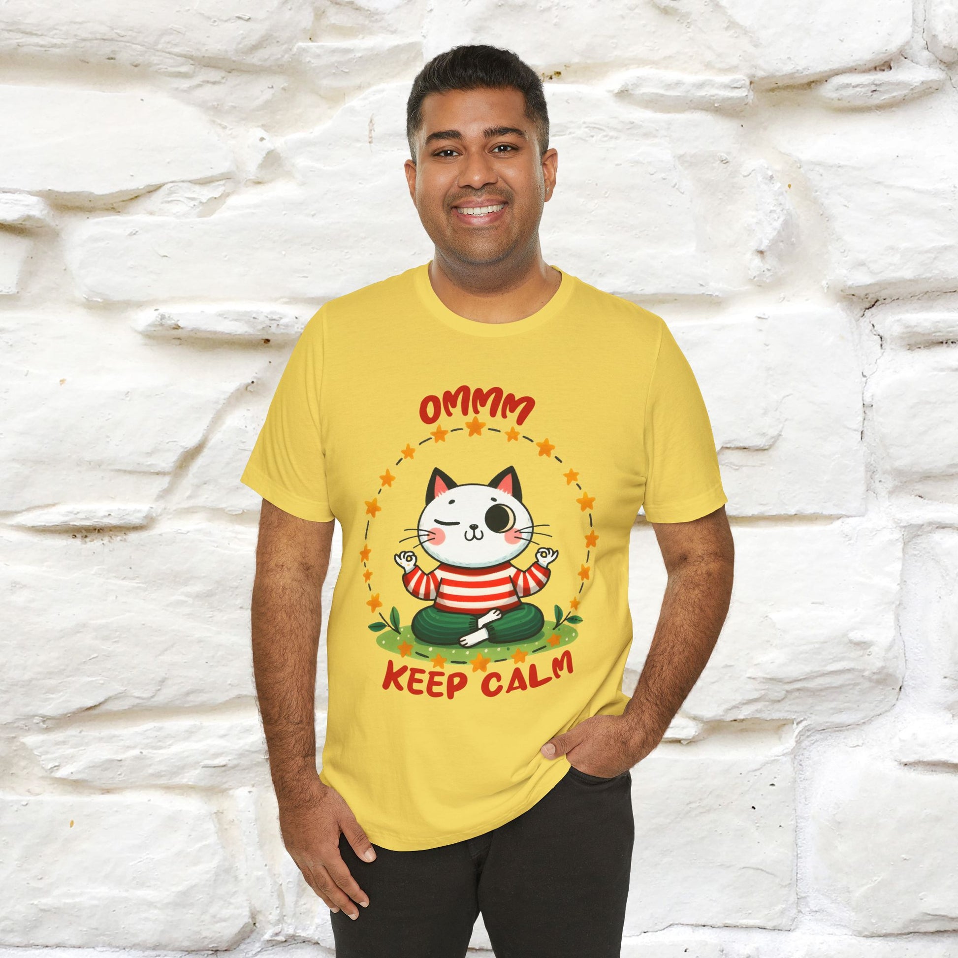 ''Ommm, Keep Calm'' Cat T-Shirt | Nunu&Miao Studio - Nunu&Miao Studio