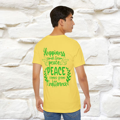 "Happiness Comes From Peace, Peace Comes From Indifference" Cat T-Shirt| Front & Back Design | Nunu&Miao Studio - Nunu&Miao Studio