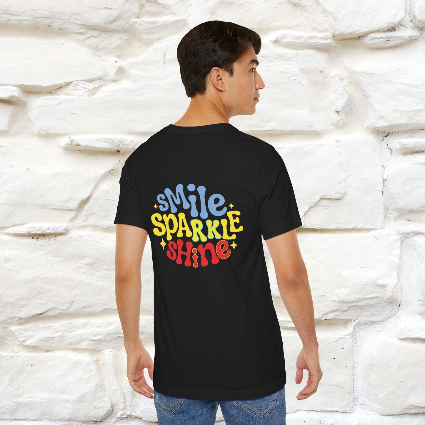 "Smile, Sparkle, Shine" Cat T-Shirt | Front & Back Design | Nunu&Miao Studio - Nunu&Miao Studio