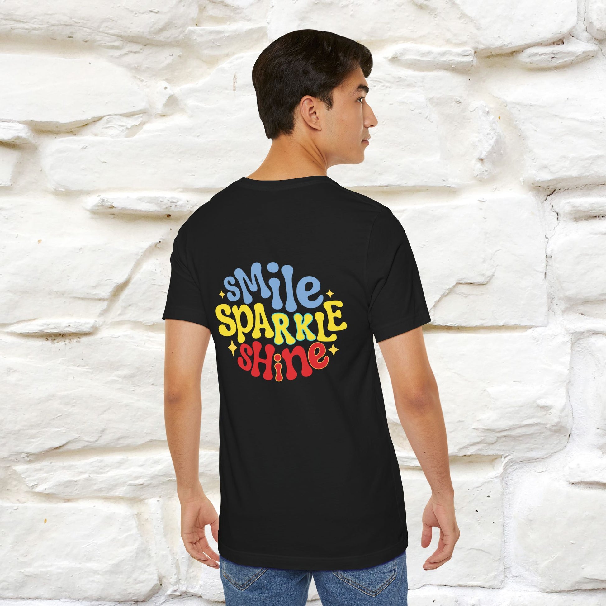"Smile, Sparkle, Shine" Cat T-Shirt | Front & Back Design | Nunu&Miao Studio - Nunu&Miao Studio